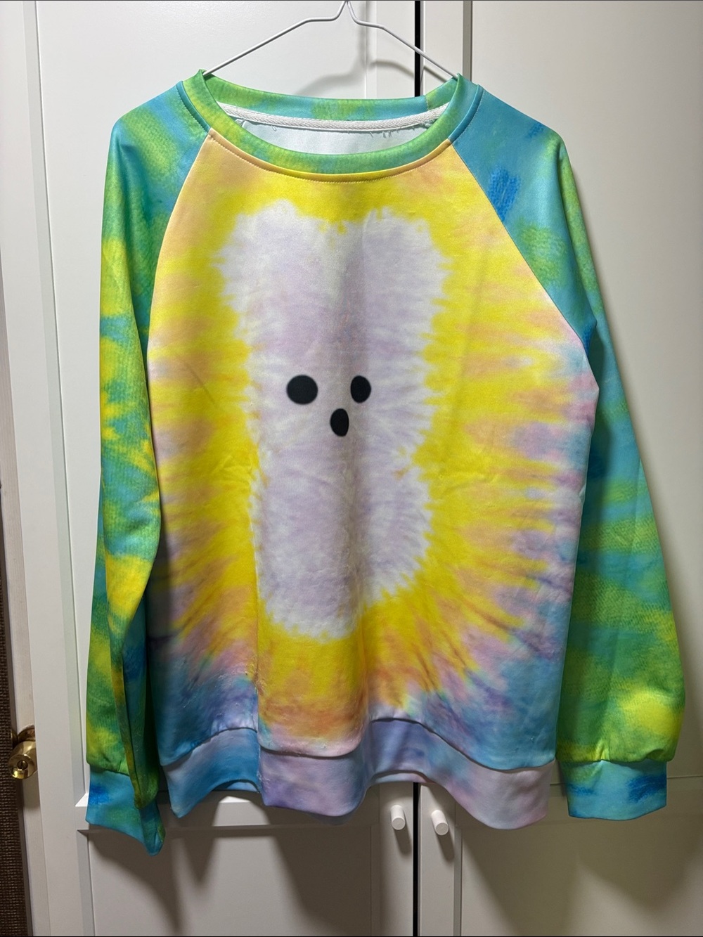 PEEPS tie-Dye Pastel Crewneck Sweatshirt with Cute Face